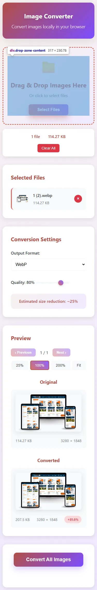 Mobile Interface View